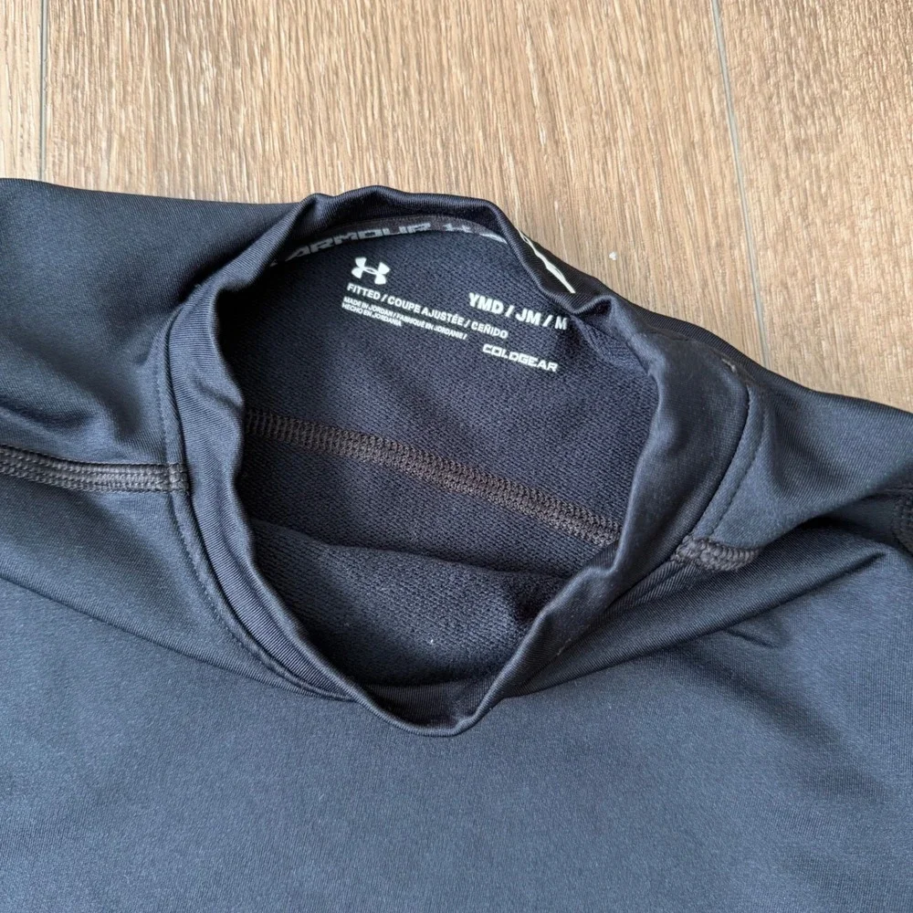 Under Armour Base Layer Set Boys Medium YMD Black ColdGear Top and Leggings